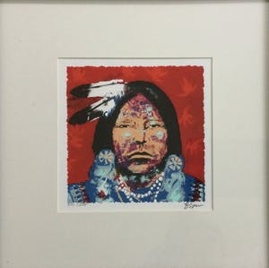Espen Hagen - Indiaan 1 & Indiaan 2 | kleuren zeefdrukken - ingelijst kopen? Bied vanaf 59!