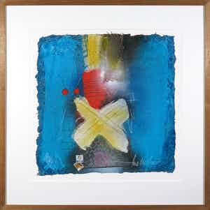 Theo Koster - Zeefdruk en collage, Zonder titel - Ingelijst verkocht voor € 20!