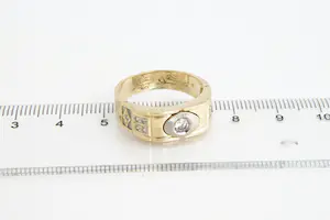 103- Vintage SEVENTIES bicolor 18Krt FANTASIE heren ring kopen? Bied vanaf 270!