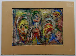 Buy Geni Peter - Abstract/figuratief Olieverf op papier 1958? Bid from 125!