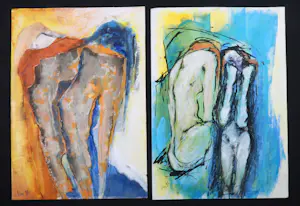 Lisa Schmid - Lot van 7 werken op papier, Figuren kopen? Bied vanaf 50!
