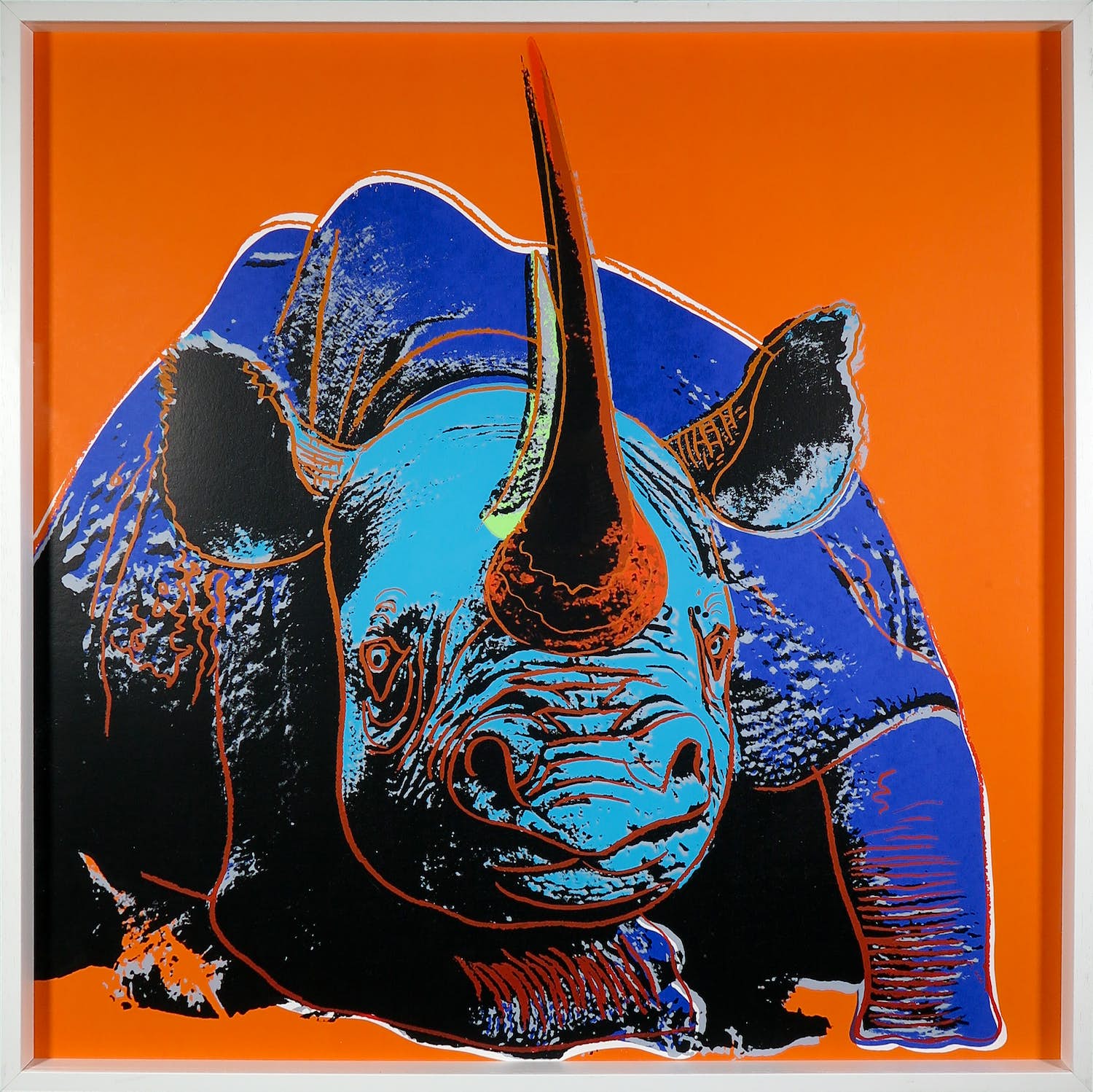 Andy Warhol - Black Rhinoceros uit de serie Endangered Species - Ingelijst (Groot) kopen? Bied vanaf 1!