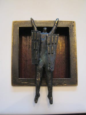 Brons (Onbekend) - Rob Verhoeven - wanddecoratie keramiek met verbronsd sculptuur - gesigneerd kopen? Bied vanaf 75!