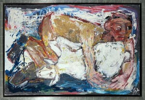 Martin van Wordragen - Olieverf op doek, Schapenvanger - Ingelijst (Groot) kopen? Bied vanaf 400!