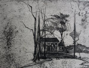 Frederika Broeksmit - ets: Huis op den heuvel kopen? Bied vanaf 45!