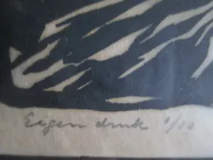 Niet of onleesbaar gesigneerd - Ingelijste houtsnede kat kopen? Bied vanaf 1!