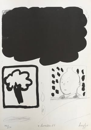 Reinier Lucassen - Gesigneerde litho - "KUIFJE" - 1966 - 22/50 - zelden aangeboden! kopen? Bied vanaf 75!