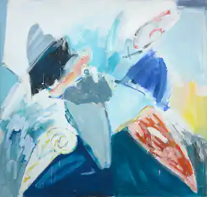 Piet Warffemius - Olieverf op doek, Abstracte compositie - Ingelijst (Zeer groot) verkauft für € 750!