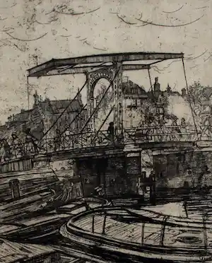 Pieter Dupont - Ets: Ophaalbrug Amsterdam - 1894 verkauft für € 125!