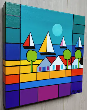 Kees Kooy - Blue Moon, acrylverf op doek kopen? Bied vanaf 225!