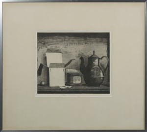 Herman Berserik - Ets, Stilleven met open doosje - Ingelijst kopen? Bied vanaf 60!