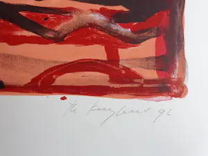 Theo Kuijpers - ABSTRACTIE / KLEURLITHO / 57x77cm / SIG / 1992 kopen? Bied vanaf 30!
