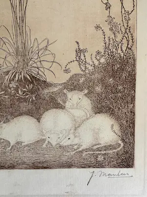 Jan Mankes - Ets vier muizen - Gesigneerd - 1918 kopen? Bied vanaf 425!