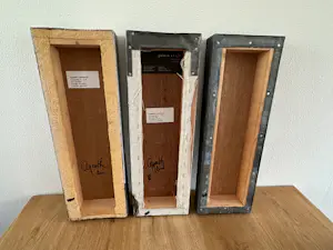 Ageeth Leemkuil - 3-luik compositie nr. 57 – gemengde techniek – galerie werk – 45x45 cm kopen? Bied vanaf 45!