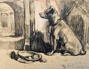AcheterJohannes Hendricus Jurres - omstreeks 1920 houtskool/pastel "engelen geduld" - gesigneerd? Enchérissez de 60!