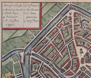 Ludovico Guicciardini - Gouda Oude Kaart Gravure Plattegrond 1652 kopen? Bied vanaf 50!