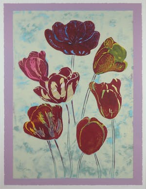 Marjan Jaspers - Zeefdruk, Tulpen II - Ingelijst (Groot) kopen? Bied vanaf 1!