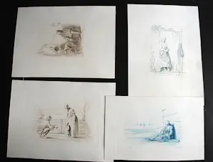 Johannes Heinrich Maria Hubert Rennefeld - 5 gravures naar Jozef Israëls uit ca. 1890 kopen? Bied vanaf 20!