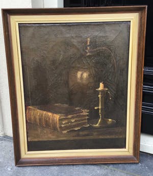 Arij Albert Willem Verhorst - C3468, stilleven met kaars, boek en kruik kopen? Bied vanaf 10!