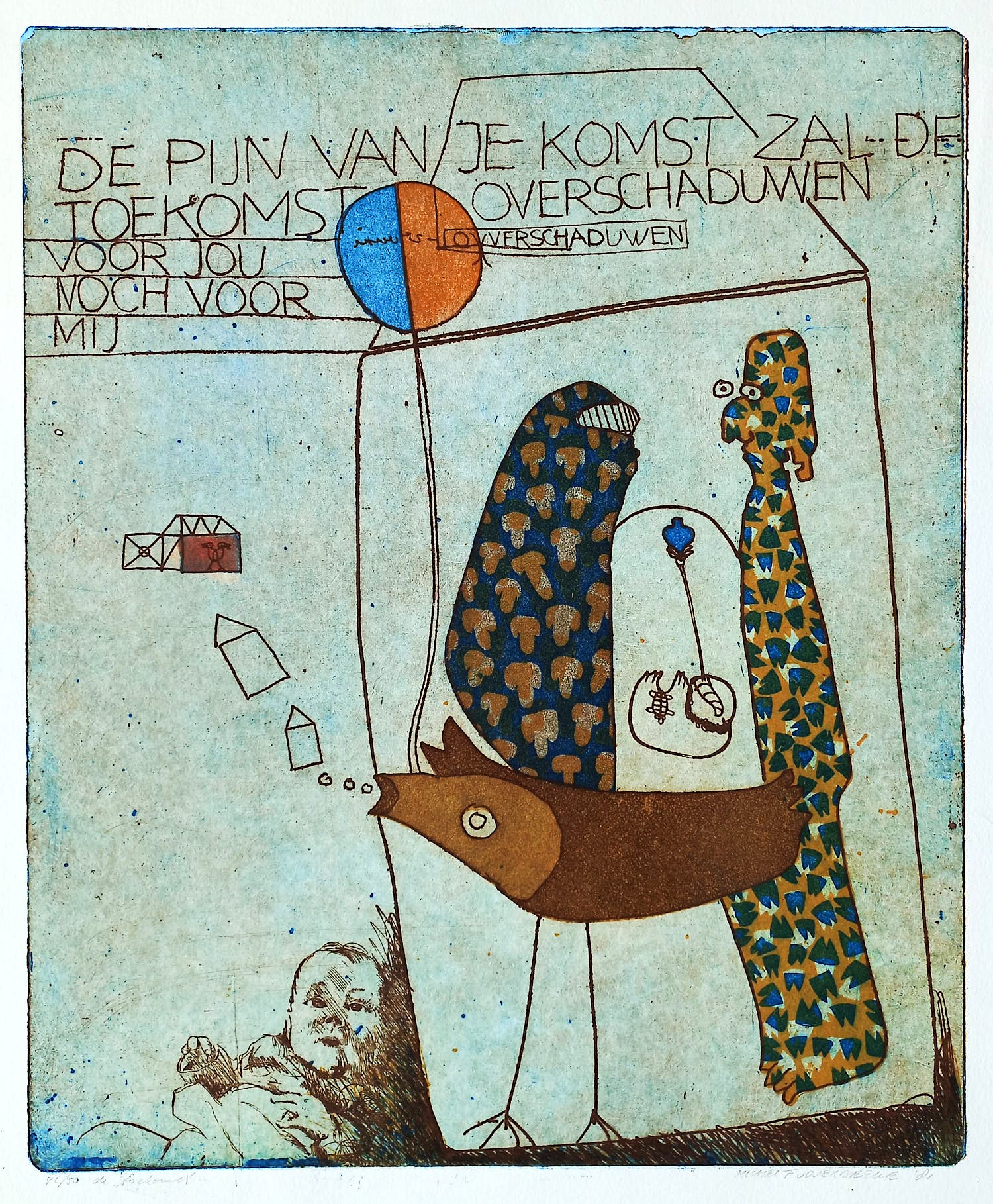 Michel van Overbeeke - De toekomst, aquatint ets kopen? Bied vanaf 40!