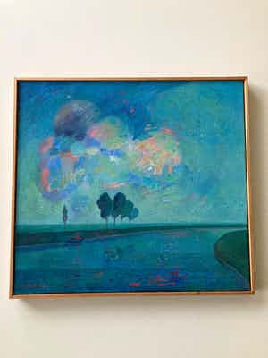 Dirk Breed - Landschap met boompjes verkocht voor € 1500!