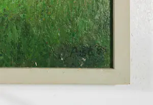 Harmen Klaas Post - Olieverf op paneel, Rietvelden a/d Lek - Ingelijst kopen? Bied vanaf 150!