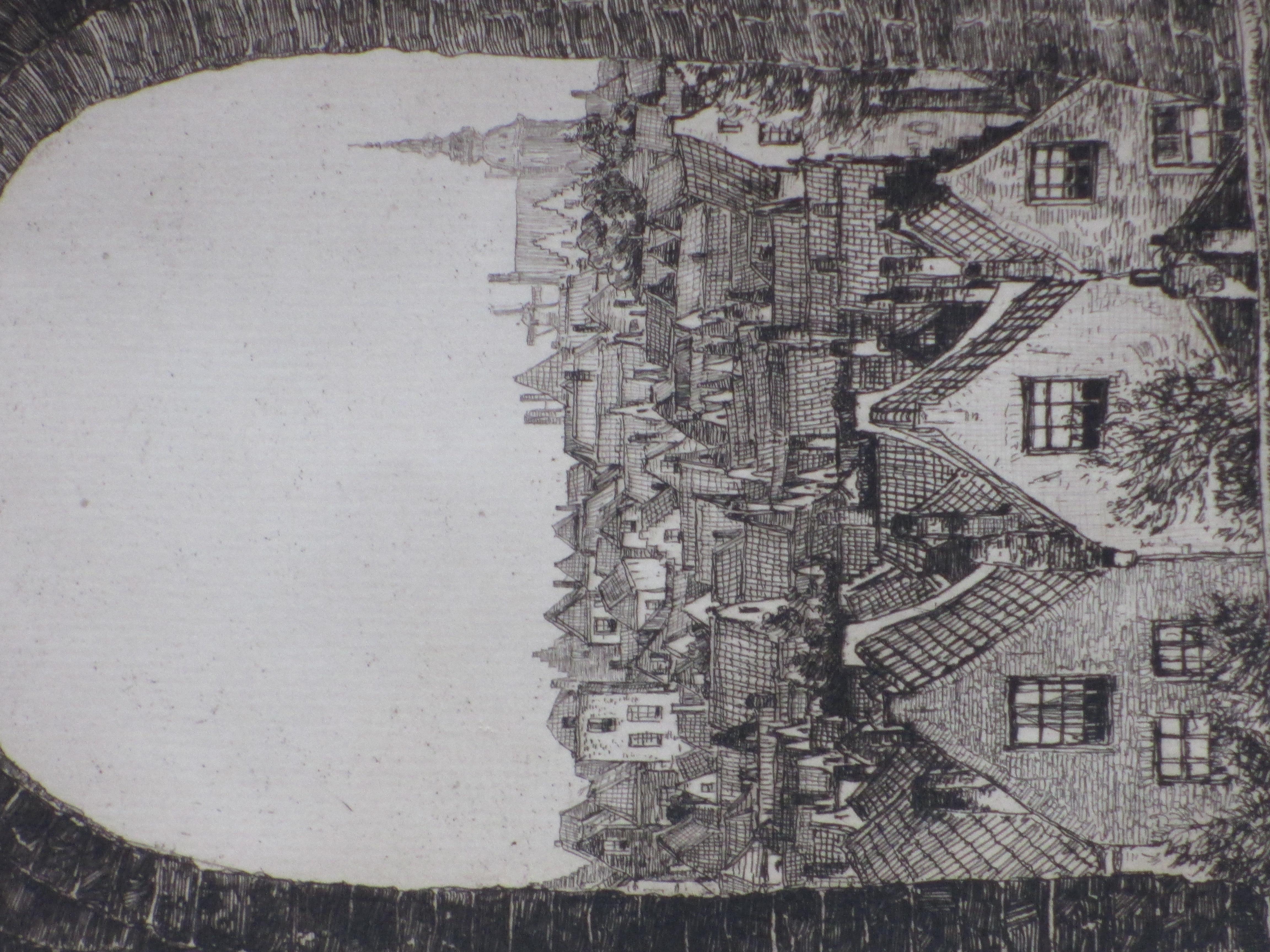 Herman Heuff - Stadsgezicht Zierikzee - Ets kopen? Bied vanaf 45!