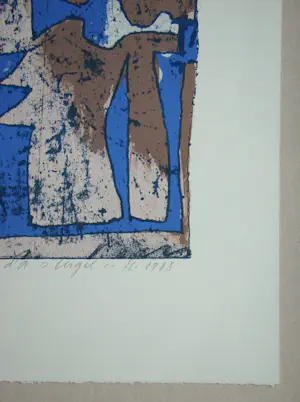 Franz Eggenschwiler - Engel - 1988 - Originele houtsnede, handgesigneerd kopen? Bied vanaf 120!