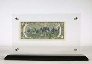 Andy Warhol - Handgesigneerde 2 Dollar Bill kopen? Bied vanaf 1!