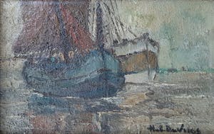 Hubert De Vries - Platbodem op het strand. kopen? Bied vanaf 195!