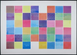 Wil Bink - Portfolio met zes zeefdrukken, Boven onder links rechts kopen? Bied vanaf 60!