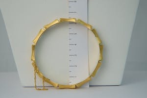 2527 - Elegante 18 karaats gouden "Bamboe" unisex armband - hollands keur kopen? Bied vanaf 370!