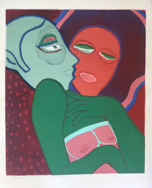 Corneille - ‘ Les Amants’ -kleurenets 1975 - epreuve d’essai - uniek werk. kopen? Bied vanaf 575!