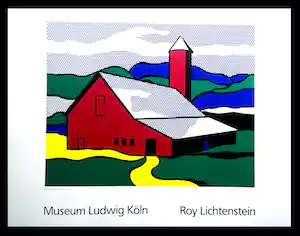 Roy Lichtenstein - Red Barn II 1969 - Museum Ludwig Köln - 0ffsetlithografie verkauft für € 69!