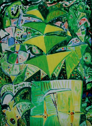 Egill Jacobsen - Grote kleurrijke litho: Maskekomposition - 1990 kopen? Bied vanaf 350!