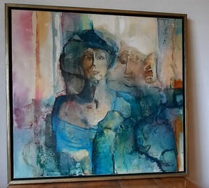 Kathe Ruyssenaars - 2 dames op canvas kopen? Bied vanaf 950!