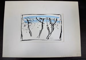 Andre van der Vossen - Abstracte inkttekening/aquarel kopen? Bied vanaf 50!