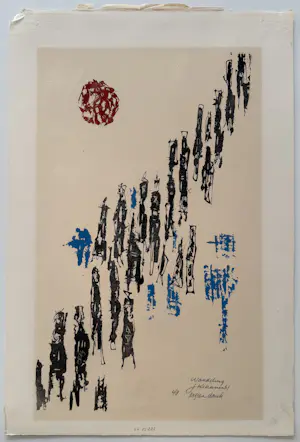 Jaap Kraanen - Handgesigneerde kleurenzeefdruk | 'Wandeling' | 1961 kopen? Bied vanaf 10!