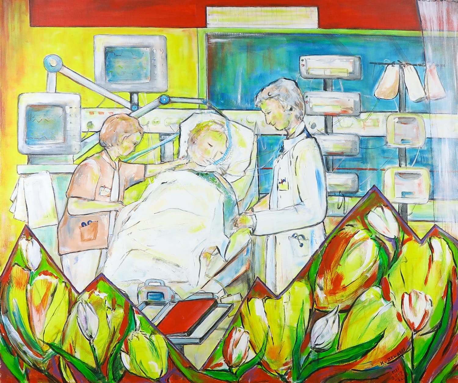 H. van Deuren - Acryl op doek, Zonder titel (Groot) kopen? Bied vanaf 1!