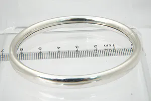 Sterling 1e gehalte zilveren unisex "slaven" armband - glad gepolijst model kopen? Bied vanaf 28!