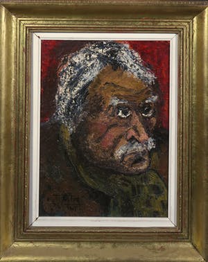 Niet of onleesbaar gesigneerd - Olieverf op board, Man - Ingelijst kopen? Bied vanaf 1!