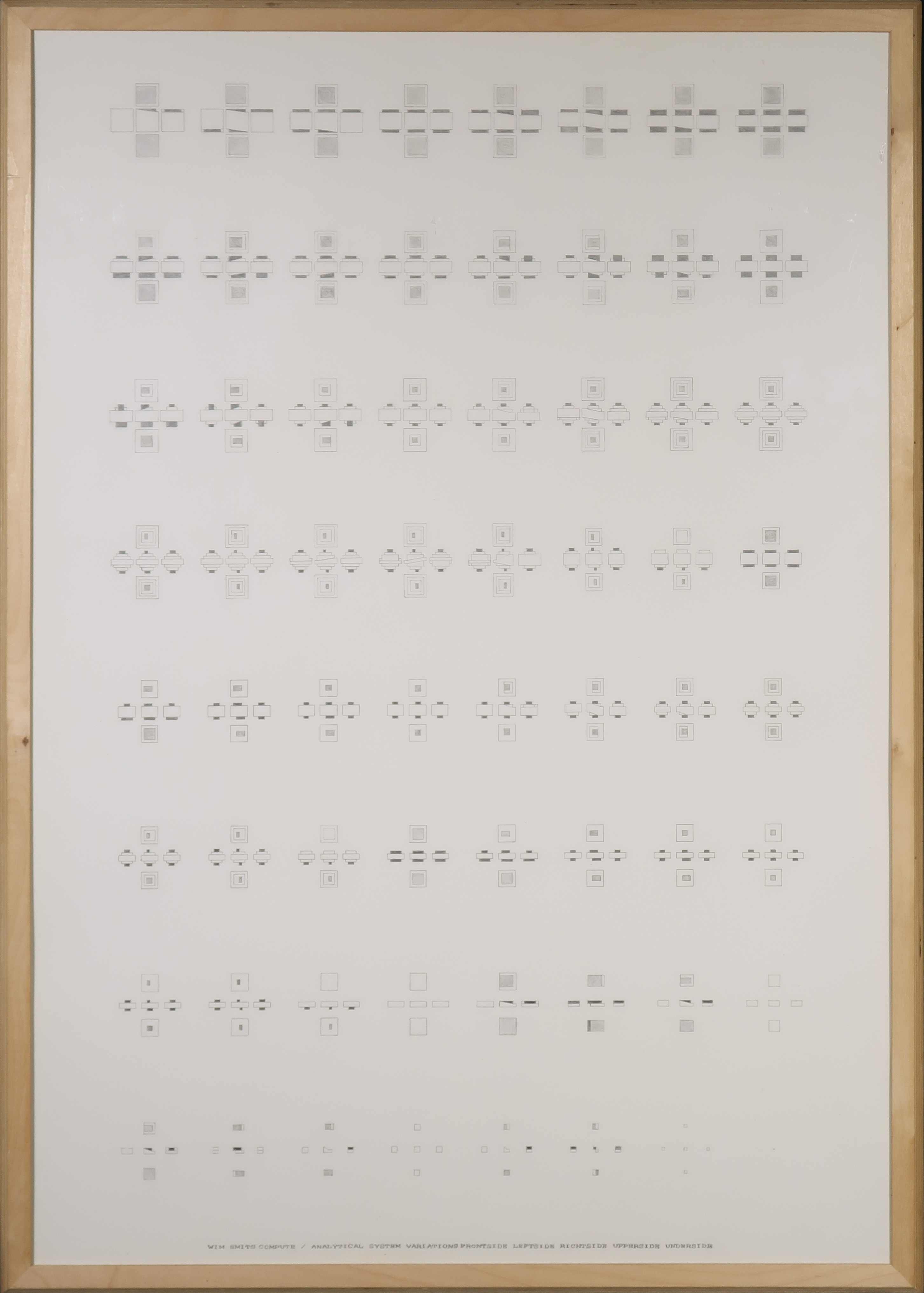 Wim Smits - Potlood tekening, Analytical System Variations - Ingelijst verkocht voor € 1!