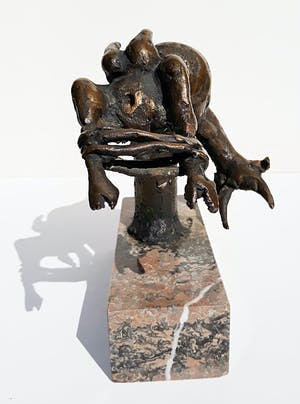 Wim Rijvers - Stervende geit, bronzen beeld (unica, volledig gedocumenteerd) kopen? Bied vanaf 495!