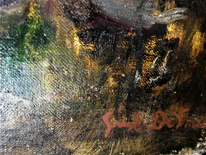 Niet of onleesbaar gesigneerd - Groot expressionistisch olieverf - omstreeks 1920 - Zonverlicht boslandschap kopen? Bied vanaf 1!