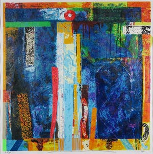 Jos Verwiel - Zeefdruk, Blue Tombe - Ingelijst kopen? Bied vanaf 50!