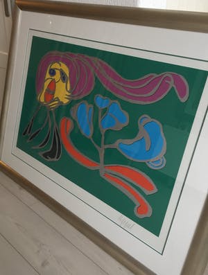 Karel Appel - In mooie lijst met paspartout kopen? Bied vanaf 400!