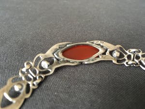 Fons Reggers - zilveren demi parure: collier en armband met cornalijn, ca. 1930 kopen? Bied vanaf 375!