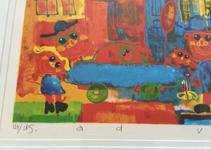 Ad Verstijnen - Big City | vrolijke kleuren zeefdruk (ingelijst) kopen? Bied vanaf 175!