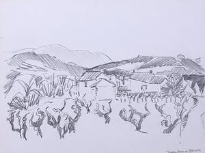 Joe Wols - Lot van drie tekeningen, Landschappen kopen? Bied vanaf 1!