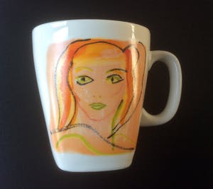 Niet of onleesbaar gesigneerd - Vijf koffiebekers - Sylvia Kristel kopen? Bied vanaf 10!